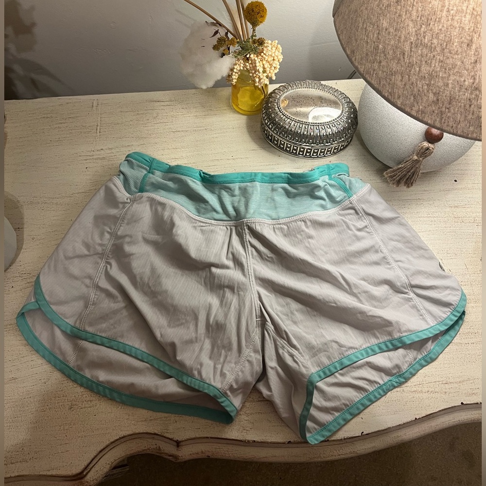 lululemon athletica white Shorts with Teal Accents